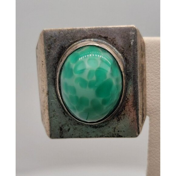 VTG Taxco Mexico Sterling Silver & Peking Glass Screw Back Artisan Earrings! 123 - Picture 3 of 8